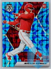 2021 Panini Mosaic Blue Reactive Prizm Rookie RC #232 Mickey Moniak Phillies